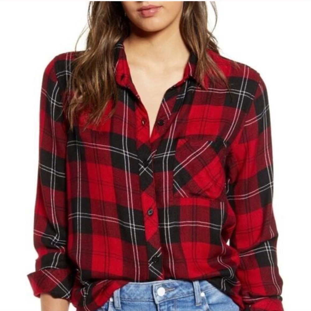 Rails Red and Blue Plaid Button-Down Shirt
